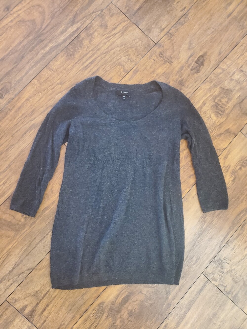 Express Charcoal Gray Scoop Neck Tunic Sweater XS